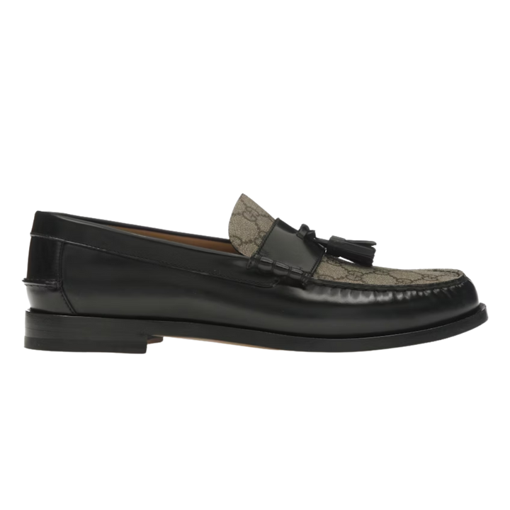 Gucci Tassel GG Canvas Loafers Black Ebony