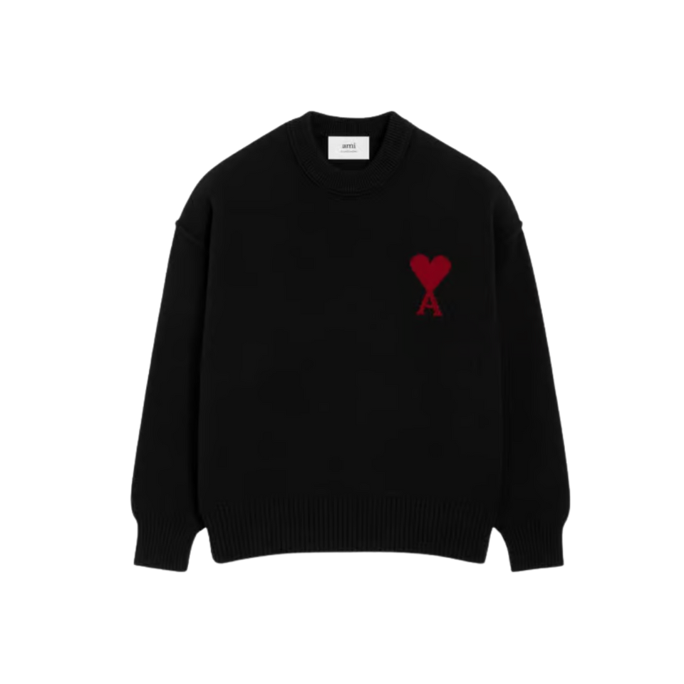 Ami Paris Black Wool Sweater