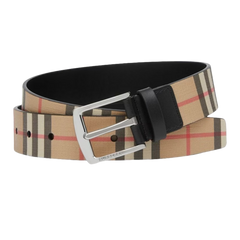Burberry Vintage Check And Leather Belt Archive Beige/Black