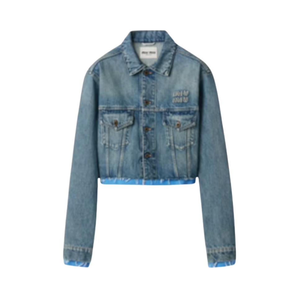 Miu Miu Denim Cropped Jacket Denim