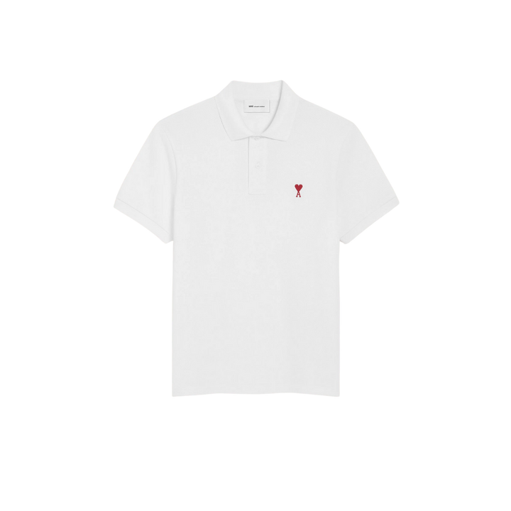 White Cotton Ami de Coeur Polo Shirt Ami de Coeur polo shirt in organic cotton pique