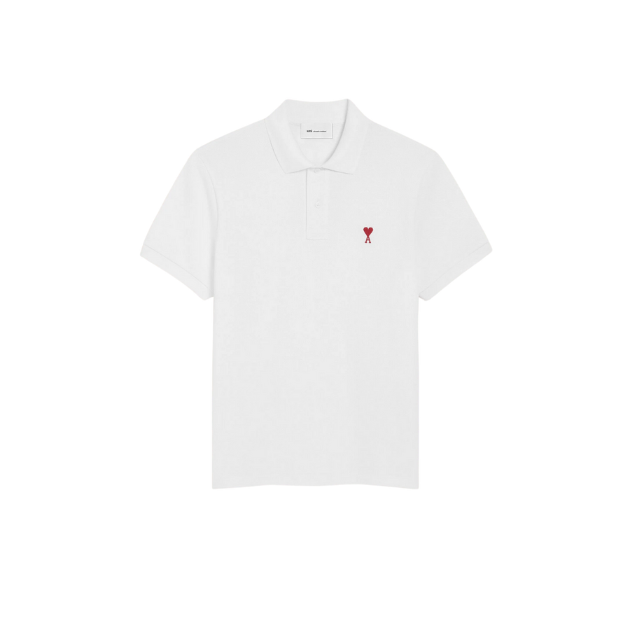 White Cotton Ami de Coeur Polo Shirt Ami de Coeur polo shirt in organic cotton pique