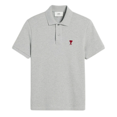 Grey Cotton Ami de Coeur Polo Shirt Ami de Coeur polo shirt in organic cotton pique