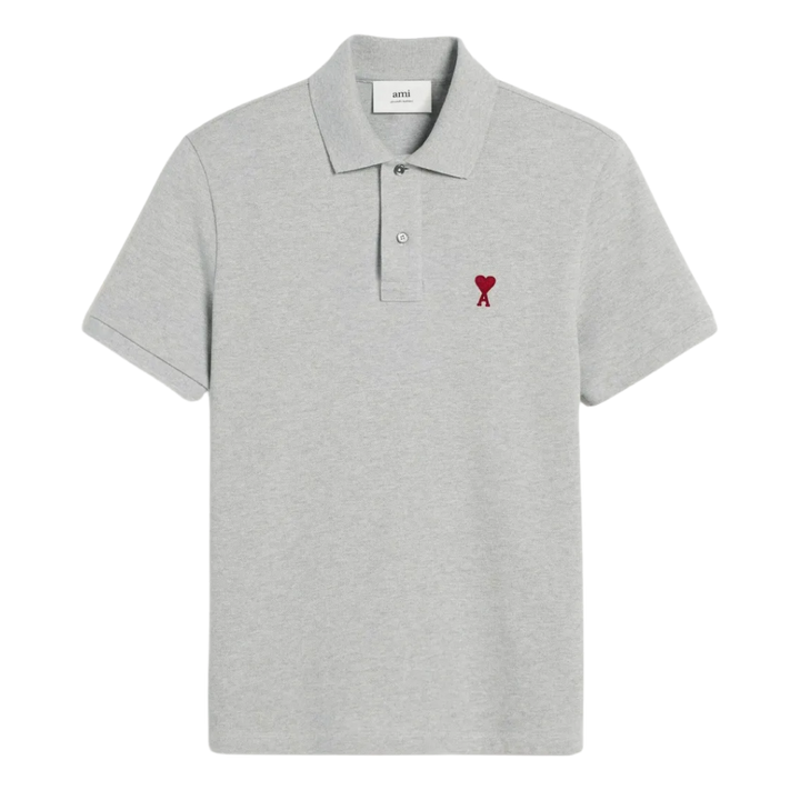 Grey Cotton Ami de Coeur Polo Shirt Ami de Coeur polo shirt in organic cotton pique