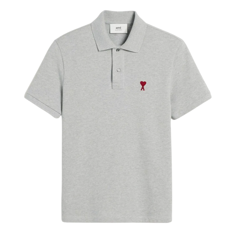 Grey Cotton Ami de Coeur Polo Shirt Ami de Coeur polo shirt in organic cotton pique