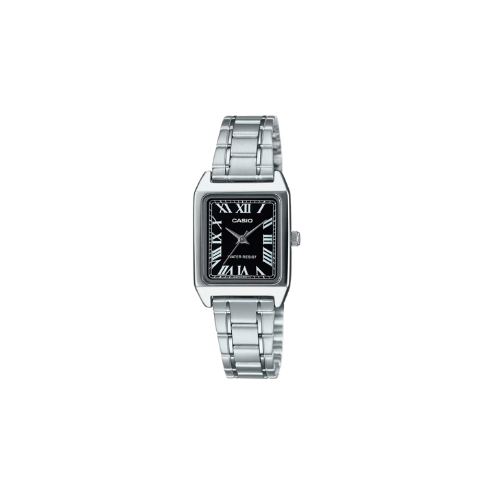 Casio LTP-V007D-1BUDF Black Dial SIlver Stainless Steel Watch