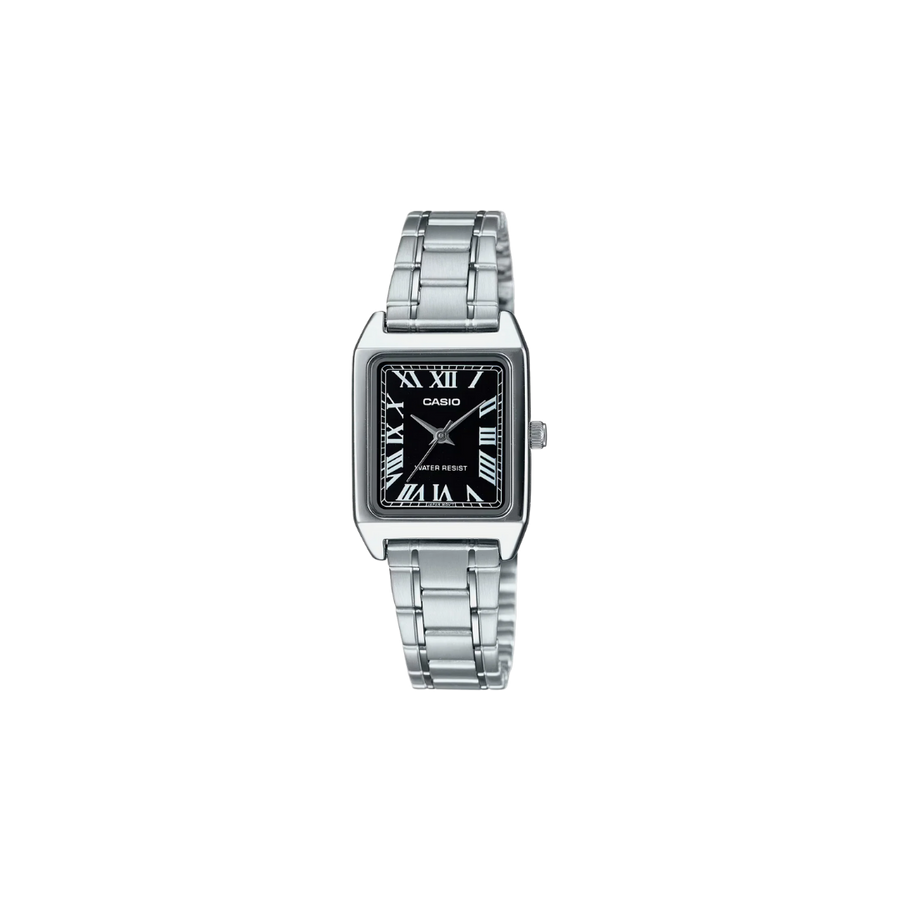 Casio LTP-V007D-1BUDF Black Dial SIlver Stainless Steel Watch