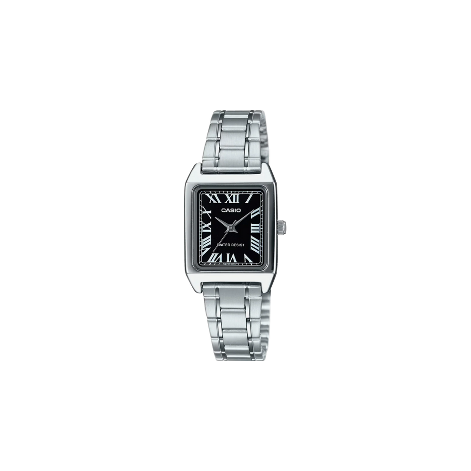 Casio LTP-V007D-1BUDF Black Dial SIlver Stainless Steel Watch