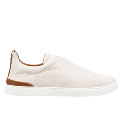 Zegna Triple Stitch low-top sneakers light beige/caramel brown