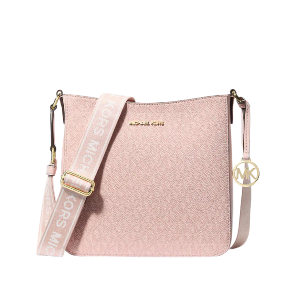 Michael Kors Jet Set Small Signature Logo Crossbody Bag Powder Blush