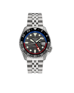 Seiko 5 Sports SKX GMT Charcoal Dial Stainless Steel Men's Watch SSK019 - 42.5 mm