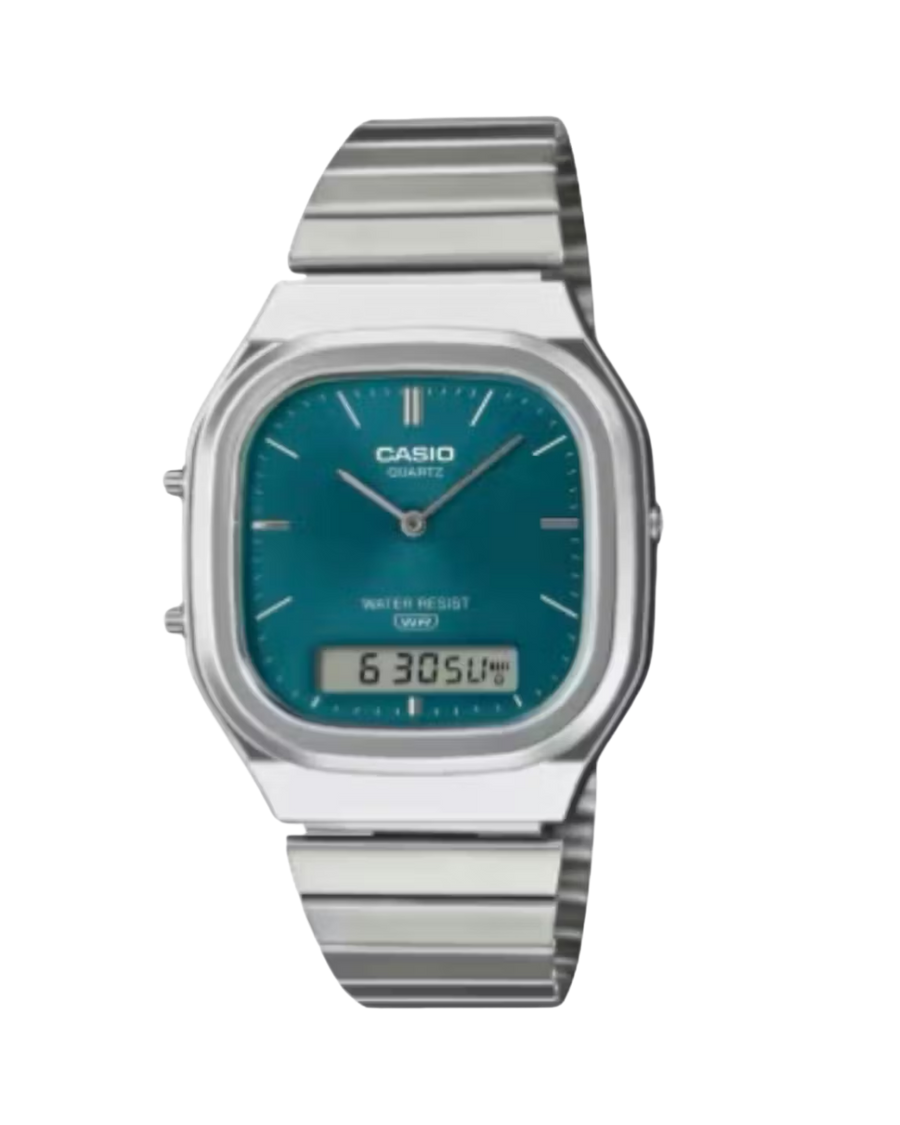 Casio Vintage AQ-240E-3A Dual Time Digital Watch D419