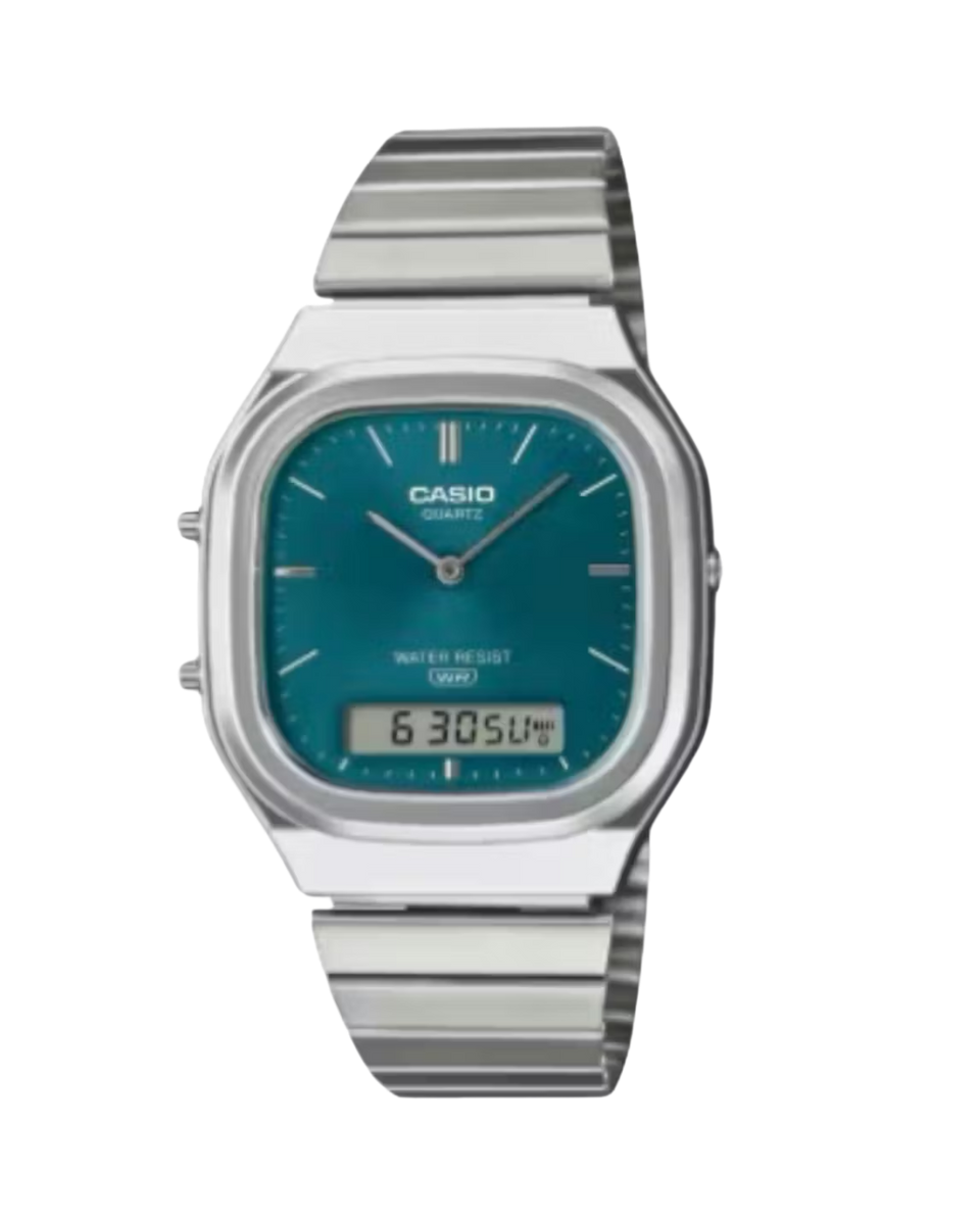Casio Vintage AQ-240E-3A Dual Time Digital Watch D419