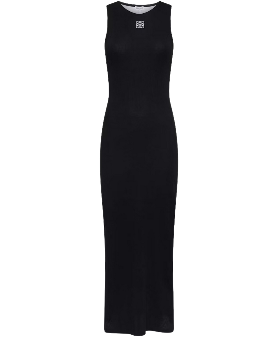 LOEWE Anagram Cotton Tank Dress Black
