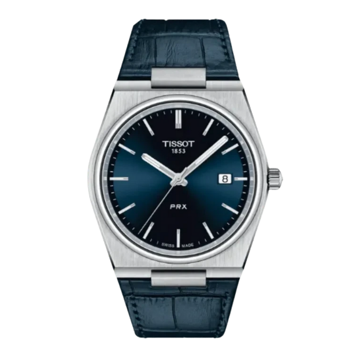 Tissot PRX Quartz Blue Dial Analog Leather Watch