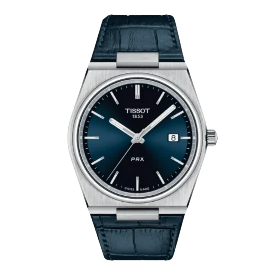 Tissot PRX Quartz Blue Dial Analog Leather Watch