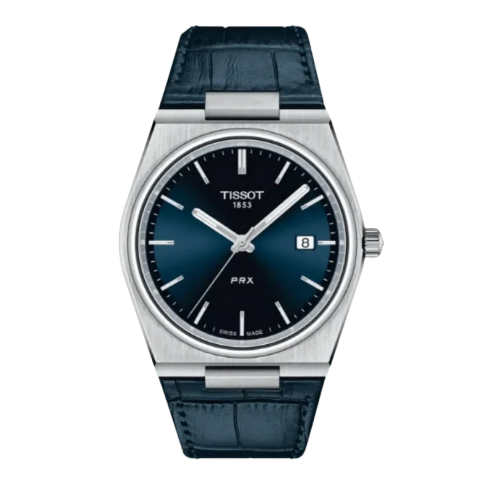 Tissot PRX Quartz Blue Dial Analog Leather Watch