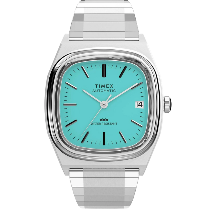 Timex Q Square 34mm Blue Dial Automatic Men's Watch (TW2Y07300UJ)