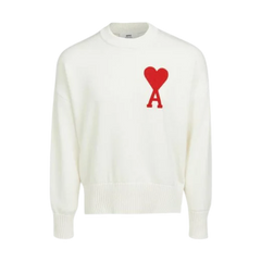 Ami Paris Men's White De Coeur Sweater