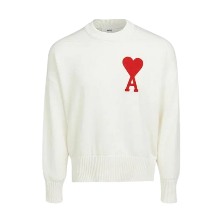 Ami Paris Men's White De Coeur Sweater