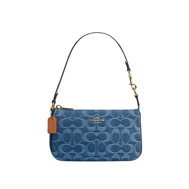 Coach Nolita 19 In Signature Denim Gold Indigo