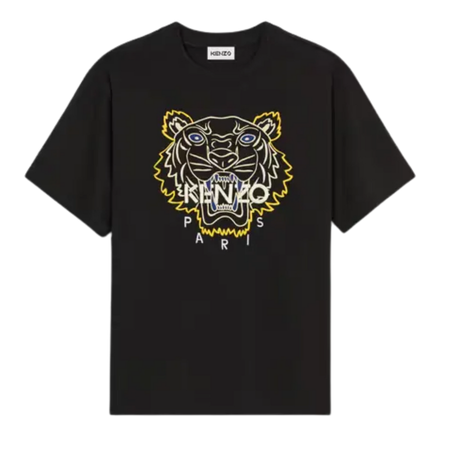 KENZO Tiger Print Crew-Neck T-Shirt (black)