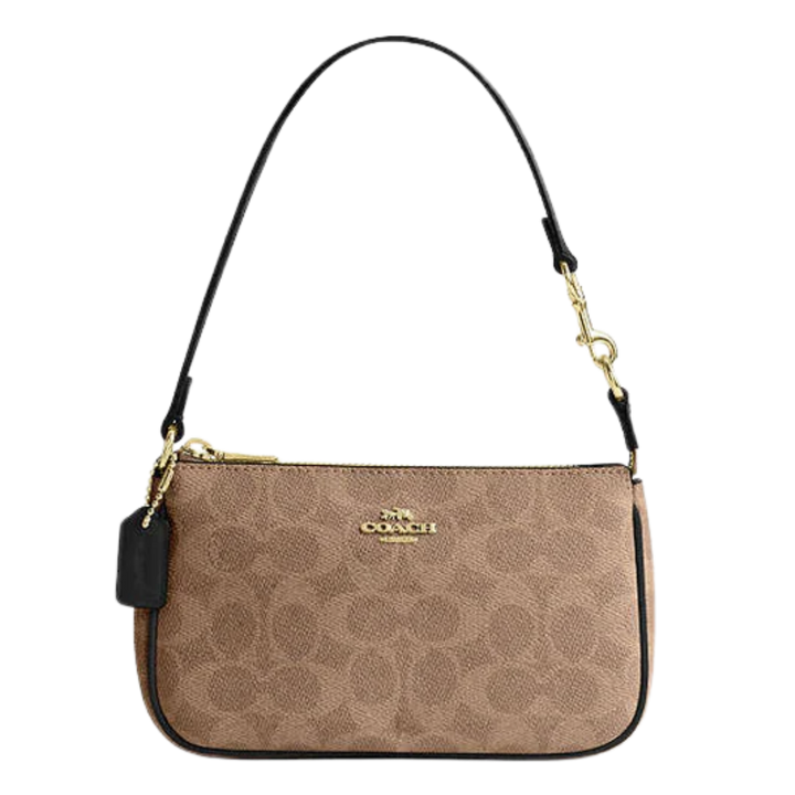 Coach Nolita 19 In Signature Canvas Signature Canvas-Gold-Tan-Black