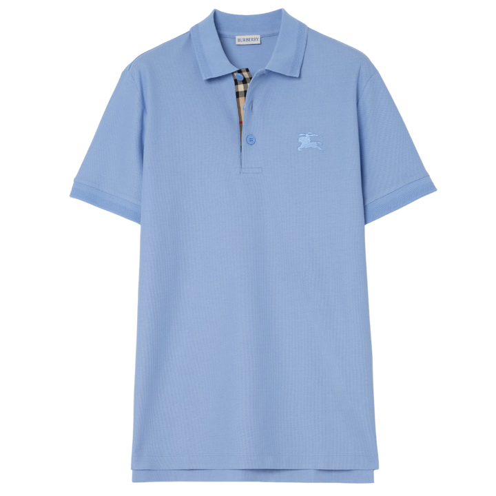 Burberry Cotton Polo Cornflower Blue T-Shirt