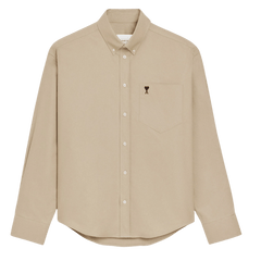 AMI Paris Ami de Coeur embroidered shirt  TAUPE BEIGE