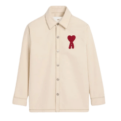 AMI PARIS || Beige Cotton AMI DE COEUR Overshirt Shacket