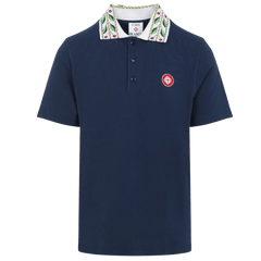 Casablanca Laurel Pique Polo Shirt Navy Blue