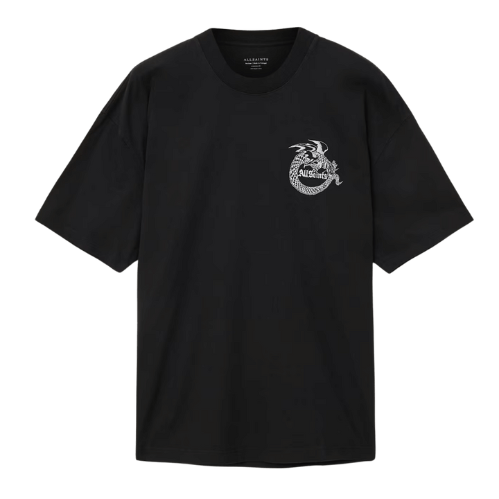 ALL SAINTS Terra Oversized Graphic T-Shirt Jet Black