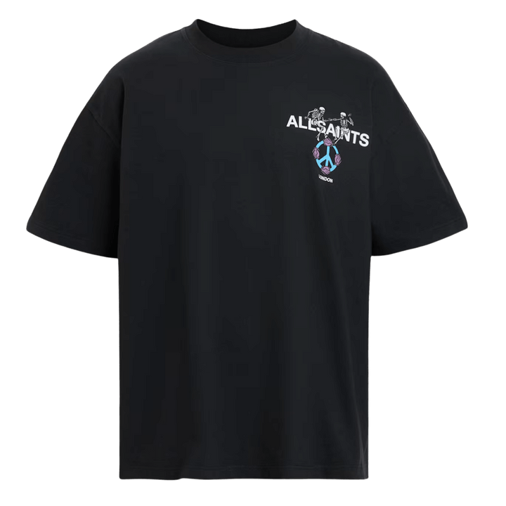 ALL SAINTS Reincarnate Short Sleeve Crew Neck T-Shirt  Washed Black