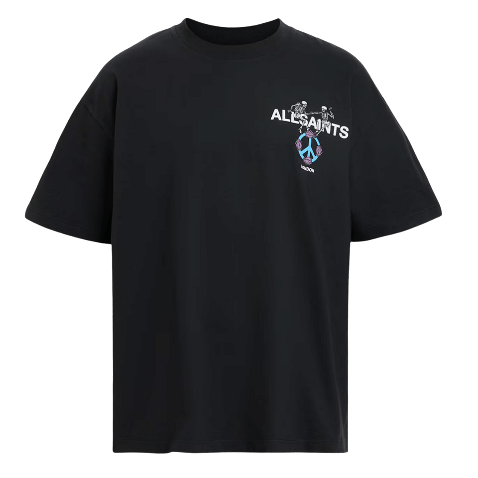 ALL SAINTS Reincarnate Short Sleeve Crew Neck T-Shirt  Washed Black