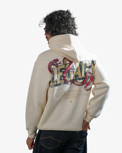 Legacy V2 - Off White Oversized Printed Hoodie