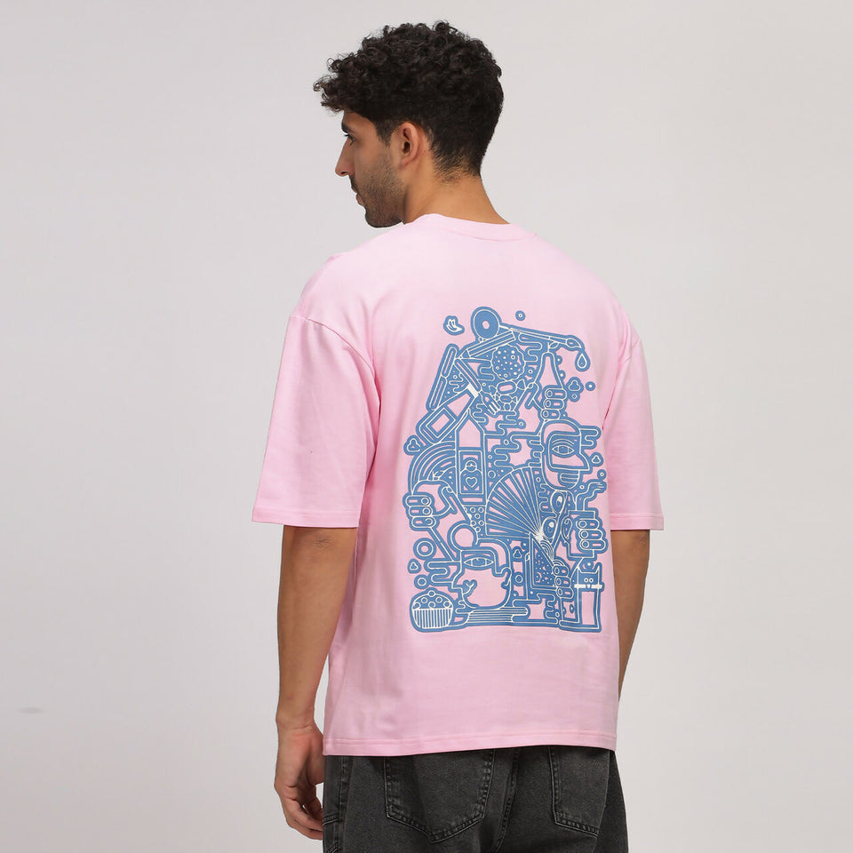 Pink Line Art T-Shirt