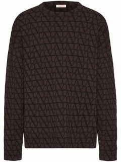 Valentino Allover Logo Knitwear Brown