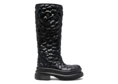 Valentino Garavani Atelier Floral-Embossed Mid-Calf Rain Boots Black (Women's)