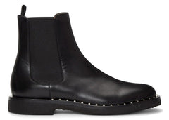 Valentino Garavani Leather Soul Rockstud Chelsea Boots Black