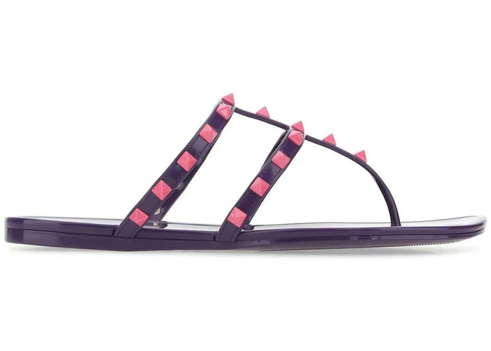 Valentino Garavani Rockstud Slip-On Sandals Purple Pink (Women's)