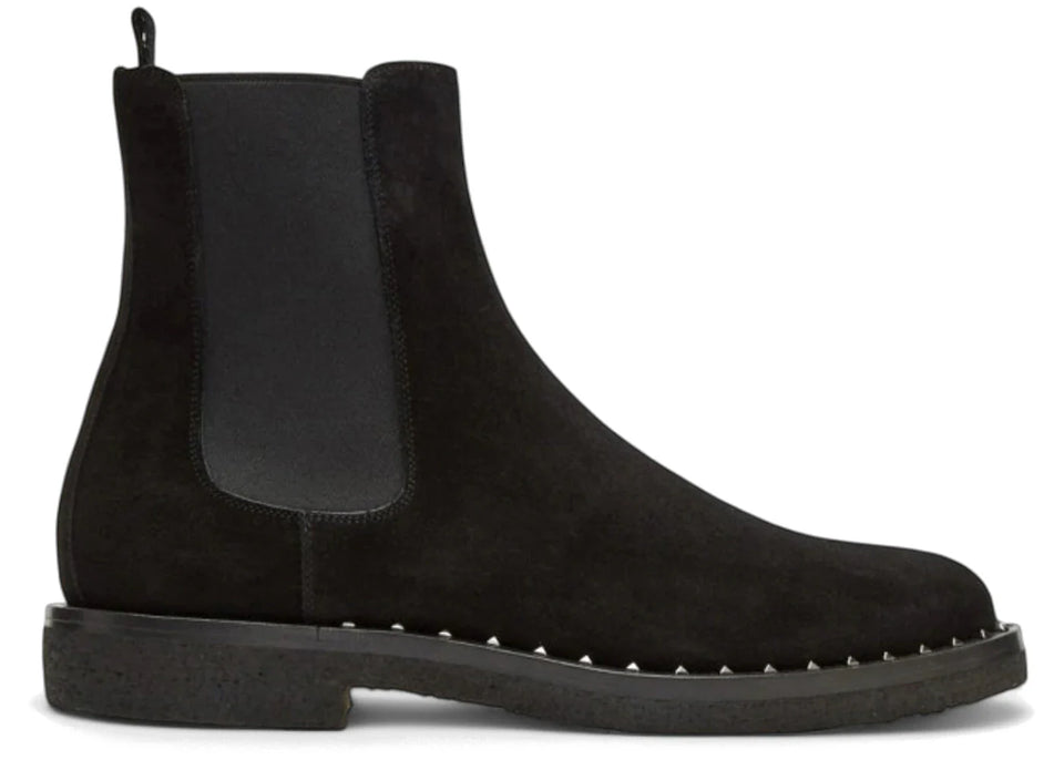 Valentino Garavani Suede Soul Rockstud Chelsea Boots Black