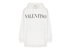 Valentino Logo Oversized Hoodie White/Black