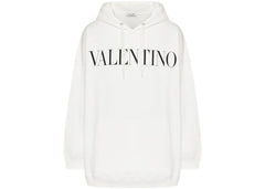 Valentino Logo Oversized Hoodie White/Black