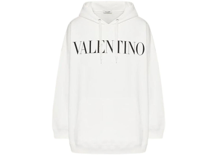 Valentino Logo Oversized Hoodie White/Black