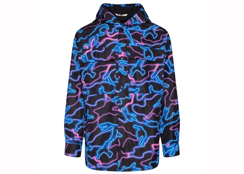 Valentino Printed Hooded Jacket Black