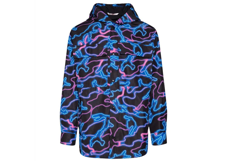 Valentino Printed Hooded Jacket Black