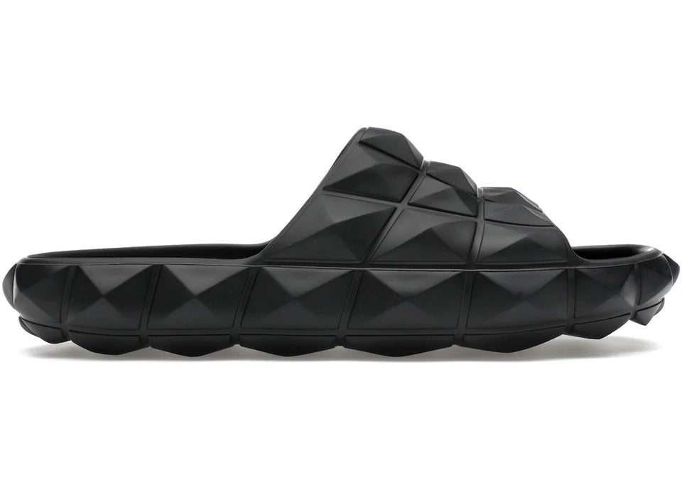 Valentino Roman Stud Turtle Slide Sandal Black