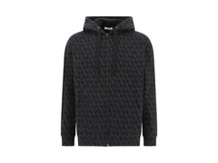 Valentino Toile Iconographe Zip Hoodie Navy