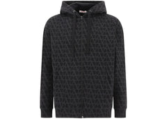Valentino Toile Iconographe Zip Hoodie Navy