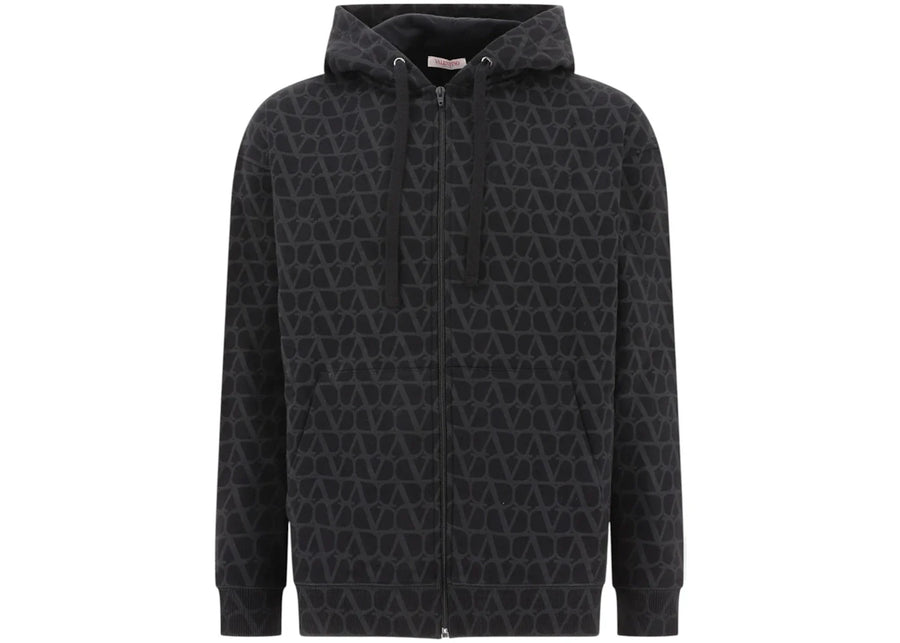 Valentino Toile Iconographe Zip Hoodie Navy